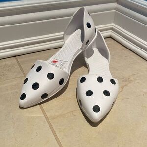 Brand new shoes, slide on, comfortable, polka dots, nice pattern, cute